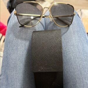 Prada woman’s  Gold Frame Glasses with Black Case